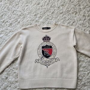 Ralph Lauren Ivory Knit Crown Crest Sweater